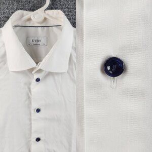 Eton Romania Signature Twill Cotton 17.75 Contemporary White Premium Elegant